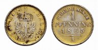 Brandenburg-Preußen CuNi Nachahmung eines Pfennig Wilhelm I. 1861-1888 -