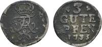 Brandenburg-Preußen 3 Gute Pfennig Friedrich Wilhelm I. 1713-1740 -