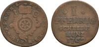 Mainz, Erzbistum Cu Pfennig Emmerich Joseph von Breitbach-Bürresheim 1763-1774 -
