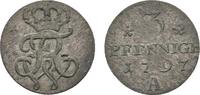 Brandenburg-Preußen 3 Pfennig Friedrich Wilhelm II. 1786-1797 -