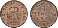 Brandenburg-Preußen Cu Pfennig Wilhelm I. 1861-1888 -