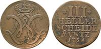 Hessen-Kassel Cu 3 Heller Wilhelm VIII. 1751-1760 -