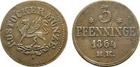 Mecklenburg-Rostock, Stadt Cu 3 Pfennig -
