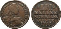 Hessen-Kassel Cu 3 Heller Wilhelm VIII. 1751-1760 -