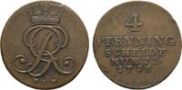 Braunschweig-Calenberg-Hannover Cu 4 Pfennig Georg III. 1760-1820 -