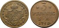 Mainz, Erzbistum Cu 3 Pfennig Johann Friedrich Karl Graf von Ostein 1743-1763 -