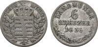 Sachsen-Meiningen 6 Kreuzer Bernhard Erich Freund 1803-1866 -
