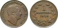 Baden-Durlach Cu Kreuzer Leopold 1830-1852 -