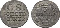 Sachsen-Albertinische Linie 3 Pfennig Friedrich August II. 1733-1763 -