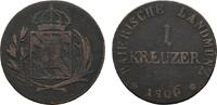 Cu Kreuzer 1806 für Tirol Bayern Maximilian I. Joseph 1806-1825 Fast sehr schön