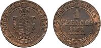 Sachsen-Albertinische Linie Cu Pfennig Johann 1854-1873 -