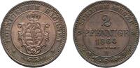 Sachsen-Albertinische Linie Cu 2 Pfennig Johann 1854-1873 -
