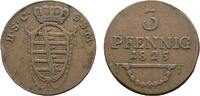 Sachsen-Coburg-Saalfeld Cu 3 Pfennig 1825 Ernst 1806-1826 Selten. Kl. Ra... 15.23 &pound;  +  4.23 &pound; shipping
