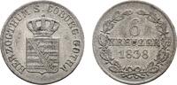 Sachsen-Coburg-Gotha 6 Kreuzer 1838 Ernst I. 1826-1844 Sehr sch&ouml;n 49.93 &pound;  +  4.23 &pound; shipping
