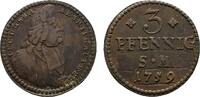 Mainz, Erzbistum Cu 3 Pfennig Johann Friedrich Karl Graf von Ostein 1743-1763 -