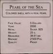 PALAU, KM# 137 , Silver, 5 Dollars, 2008, Proof, Marine Life Protection - Pearl of the Sea. With a real Pearl. Coin housed in Or