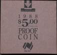 AUSTRALIA, KM# 102 , Aluminum-Bronze, 5 Dollars , 1988, Proof, Parliament House. Coin in excellent condition!