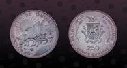 GUINEA 250 Francs GUINEA , KM# 14 , Silver, 250 Francs, 1970, Proof, Apollo XIII. Coin in excellent condition! -
