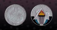 LAOS 50 Kip LAOS , KM# 63 , Silver, 50 Kip, 1996, Proof, Olympics Sydney - Gymnastics. Multicolored. Seldom seen coin in 50 Kip denomination -