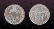 LAOS 5000 Kip LAOS , KM# 93 , Silver, 5000 Kip, 2000, Proof, Throd Millennium - 2000. Coin in excellent condition! -
