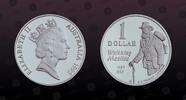AUSTRALIA 1 Dollar AUSTRALIA, KM# 269a.1 , Silver, 1 Dollar , 1995, Proof, Waltzing Matilda. Coin housed in Original Mint Capsule! Coin in excellen -