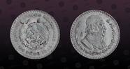 MEXICO 1 Peso MEXICO, KM# 459 , Silver, 1 Peso, 1964, Mint Strike, 100th Anniversary of Constitution. Nice silver coin! -