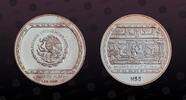 MEXICO 5 Nuevos Pesos MEXICO, KM# 569 , Silver, 5 Nuevos Pesos, 1993, Proof, Bajorrelieve Del El Tajin. Coin in excellent condition! -
