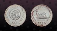 MEXICO 2 Nuevos Pesos MEXICO, KM# 573 , Silver, 2 Nuevos Pesos, 1994, Proof, Chaac-Mool. Coin in excellent condition! -