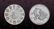 MEXICO 5 Pesos MEXICO, KM# 629 , Silver, 5 Pesos, 1997, Proof, Jarabe Tapatio. Very rare proof coin. Certificate No. 0928 engraved on the Mint -