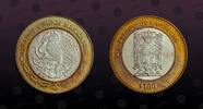 MEXICO 100 Pesos MEXICO, KM# 727 , Bi-Metallic .9250 Silver 16,812g center in Aluminum-Bronze ring, 100 Pesos, 2005Mo, Mint Strike, 180th Anniver -
