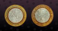 MEXICO 100 Pesos MEXICO, KM# 791 , Bi-Metallic .9250 Silver 16,812g center in Aluminum-Bronze ring, 100 Pesos, 2006Mo, Mint Strike, Estado De Gue -