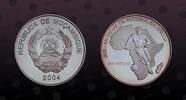 MOZAMBIQUE 1000 Meticais MOZAMBIQUE, KM Unlisted , Silver, 1000 Meticais, 2004, Proof, FIFA - South Africa 2010. Coin housed in Original Mint capsule! C -