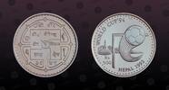 NEPAL 500 Rupee NEPAL, KM# 1069 , Silver, 500 Rupee, VS2049-1992, Proof, 1992 Olympics - Soccer. Coin in excellent condition! -