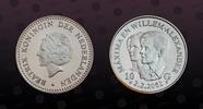 NETHERLANDS ANTILLES 10 Gulden NETHERLANDS ANTILLES , KM# 84 , Silver, 10 Gulden, 2002, Proof, Willem-Alexander & Maxima 2.2.2002. Scarce type. Only 1500 pr -