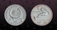 PARAGUAY 150 Guaranies PARAGUAY, KM# 33 , Silver, 150 Guaranies, 1972, Proof, Munich Olympics - Broad jumper. Very rare silver proof coin! Seldom seen -