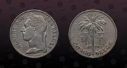 BELGIAN CONGO 1 Franc BELGIAN CONGO , KM# 20 , Copper-Nickel, 1 Franc , 1920, Mint Strike, Nice copper-nickel coin! -