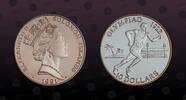 SOLOMON ISLANDS 10 Dollars SOLOMON ISLANDS , KM# 48 , Silver, 10 Dollars, 1991, Proof, Olympics 1992 - Runners. Coin housed in Original Mint capsule! Coin -