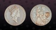 SOLOMON ISLANDS 10 Dollars SOLOMON ISLANDS , KM# 128a , Silver, 10 Dollars, 1997, Proof, Elizabeth and Philip, 50th Wedding Anniversary. With gold plated s -