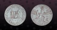 SURINAME 25 Guilder SURINAME, KM# 32 , Silver, 25 Guilder, 1990, Proof, FIFA Italy 1990 - Player Rud Gullit, stadium, half-globe.. Coin in excellent -