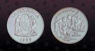 TANZANIA 200 Shilingi TANZANIA, KM# 40 , Silver, 200 Shilingi, 1999, Proof, Pan Troglodytes - Chimpanzee family. Coin housed in Original Mint Capsule! -