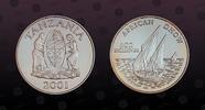 TANZANIA 500 Shilingi TANZANIA, KM# 56 , Silver, 500 Shilingi, 2001, Proof, African Dhow - Boat. Coin in excellent condition! -