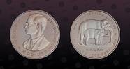 THAILAND 200 Baht THAILAND, KM P7 , Silver, 200 Baht , BE2541-1998, Proof, World Wildlife Fund - Two elephants. Piefort. Double Thickness. 46,36 g -