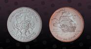 TOGO 1000 Francs TOGO , KM# 17 , Silver, 1000 Francs, 2001, Proof, Adler von Lubeck - Sailing ship. Coin in excellent condition! -