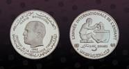 TUNISIA 5 Dinars TUNISIA, KM# 313 , Silver, 5 Dinars, 1982, Proof, Subject: I.Y.C. Coin in excellent condition! -