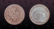 TURKEY 20 New Lira TURKEY, KM# 1176 , Silver, 20 New Lira, 2005, Proof, Long-eared Desert Hedgehog - Uzun Kulakli Kirpi. Coin in excellent conditio -