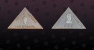 UGANDA 2000 Shillings UGANDA , KM# 72 , Silver, 2000 Shillings, 2000, Proof, Millennium - Nust of Pitagor. Shape: Triangular. Coin housed in Original -