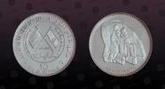 UMM AL QAIWAIN 10 Riyals UMM AL QAIWAIN , KM# 4 , Silver, 10 Riyals, AH1389-1969, Proof, Facade of the Great Rock Temple. Coin Number om obverse 261. Hig -