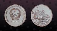 VIETNAM 100 Dong VIETNAM, KM# 35 , Silver, 100 Dong, 1991, Proof, Steamship Savannah. Scarce. Coin in excellent condition! -