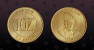 ZAIRE 10 Zaires ZAIRE, KM# 19 , Brass, 10 Zaires, 1988, Mint Strike, Mobutu. Coin in excellent condition! -