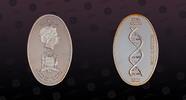 ZAMBIA 4000 Kwacha ZAMBIA , KM# 84 , Silver, 4000 Kwacha, 2000, Proof, Millennium - DNA Code. Rev. DNA chain. Shape: Oval. Scarce and very popular -